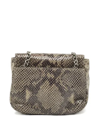 Pre-owned Michael Michael Kors 2000s Snakeskin Crossbody Bag In Gray