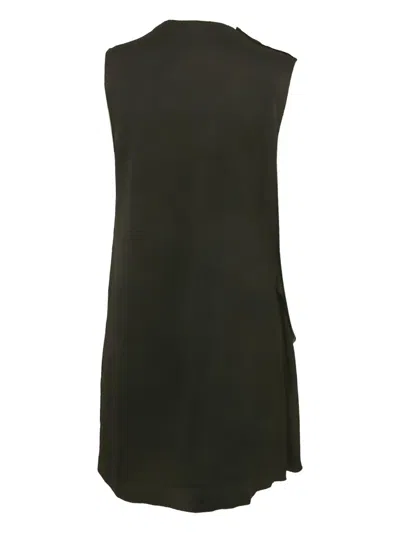 Pre-owned Maje Draped Sleeveless Dress In Black