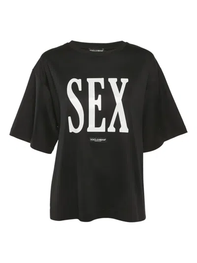 Pre-owned Dolce & Gabbana Graphic-print T-shirt In Black