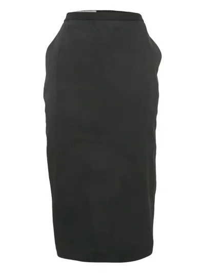 Pre-owned Rick Owens 2020s Cotton Midi Skirt In Black