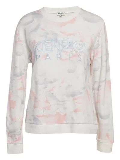 Pre-owned Kenzo Graphic-print Crew-neck Sweatshirt In White