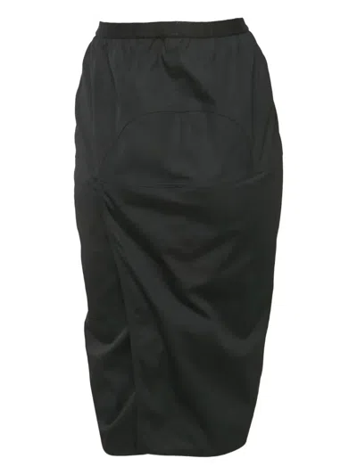 Pre-owned Rick Owens 2020s Cotton Midi Skirt In Black
