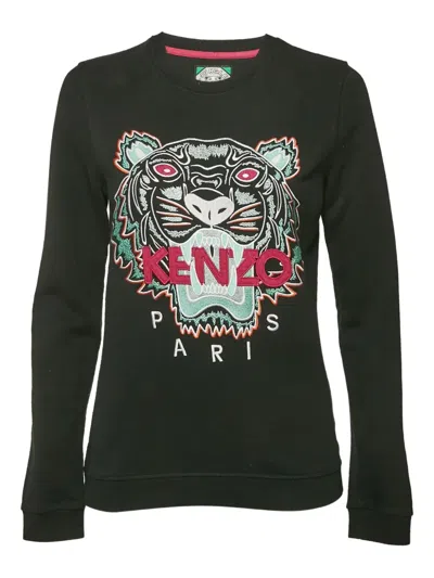 Pre-owned Kenzo Tiger-embroidered Sweatshirt In Black