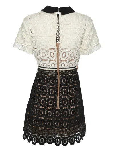 Pre-owned Self-portrait Peter Pan Collar Mini Dress In White