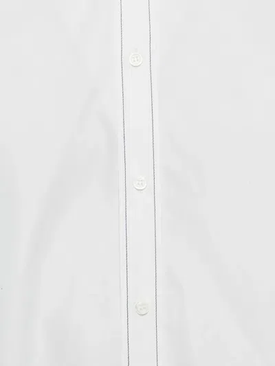 Pre-owned Dior Contrast-stitch Cotton Shirt In White