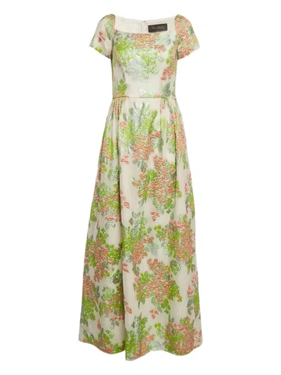 Pre-owned Max Mara Floral Jacquard Dress In Neutral