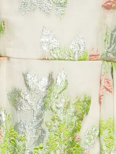 Pre-owned Max Mara Floral Jacquard Dress In Neutral