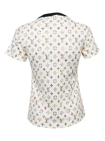 Pre-owned Louis Vuitton Monogram-print T-shirt In White