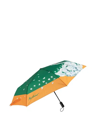 Moschino Goose-print Umbrella In Green