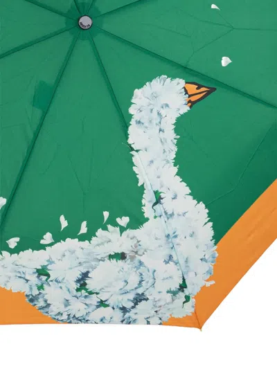 Moschino Goose-print Umbrella In Green