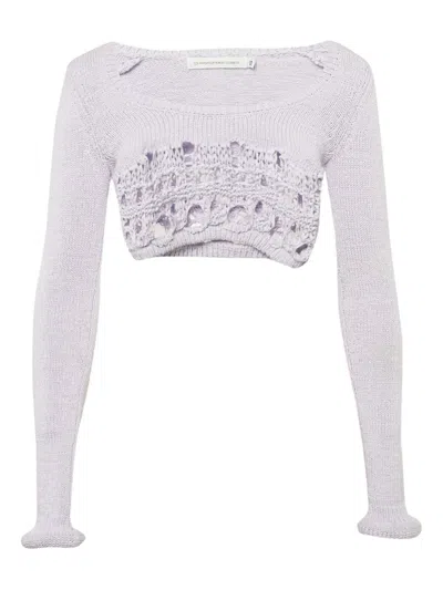 Pre-owned Christopher Esber Crochet Openwork Top In Purple