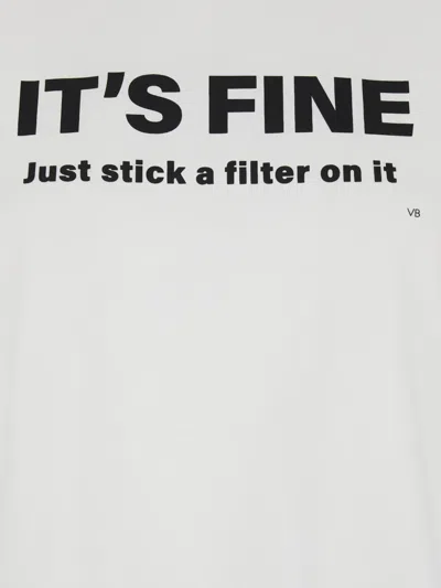 Victoria Beckham Just Stick A Filter On It Slogan T-shirt Clothing In White