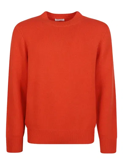 Soft Goat Round-neck Sweater In Orange