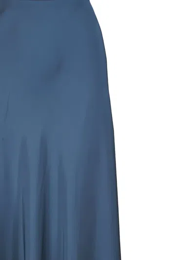Agnona Ruffled-hem Midi Skirt In Blue