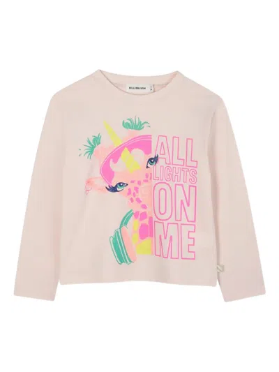 Billieblush Graphic-print Long-sleeve T-shirt In Neutral