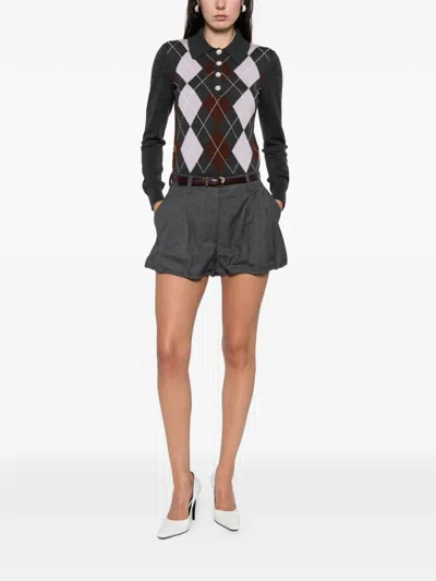 菱形纽扣POLO领上衣