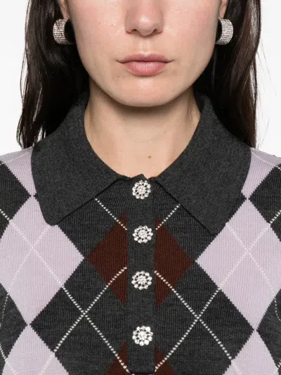 菱形纽扣POLO领上衣