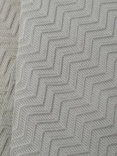 Pre-owned Emporio Armani Zig-zag Pattern Tie In White