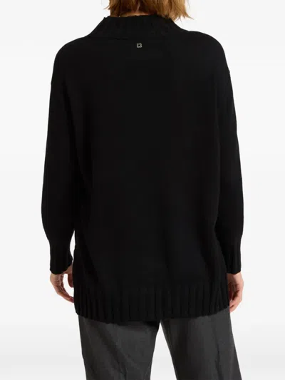 Elena Miro' High Neck Knitwear In Black