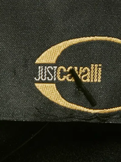 Pre-owned Just Cavalli Abstract-print One-shoulder Dress In Black