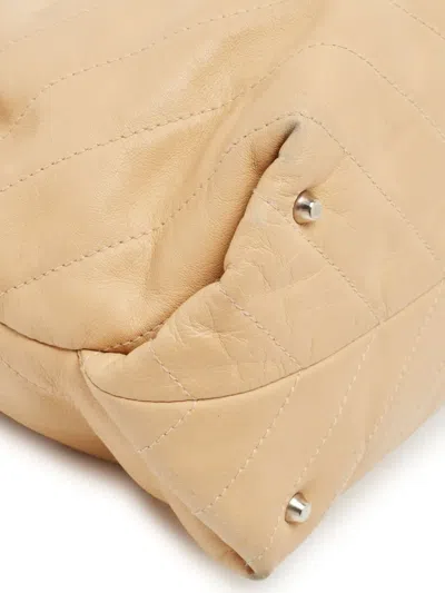 Pre-owned Furla Chevron-pattern Leather Tote Bag In Neutral