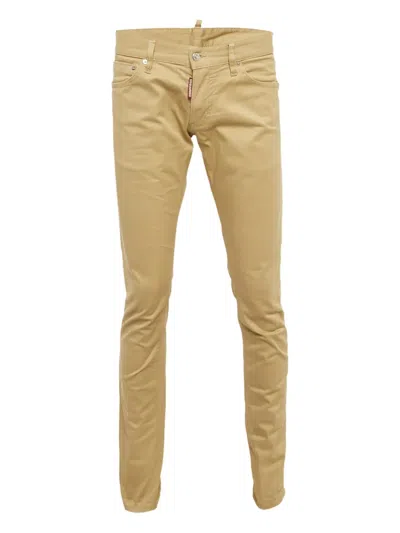 Pre-owned Dsquared2 Cotton Trousers In Neutral
