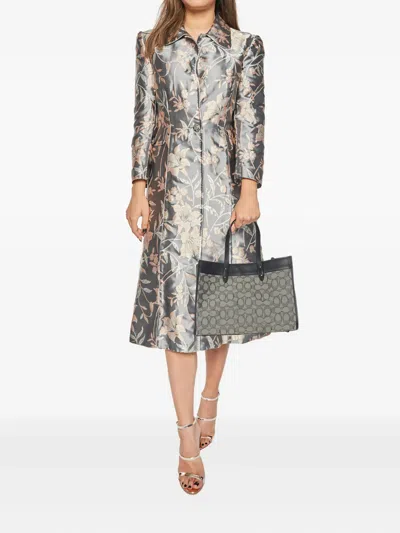 Pre-owned Coach 2020s Monogram Top-handle Tote Bag In Blue