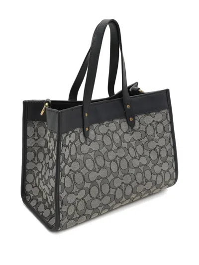 Pre-owned Coach 2020s Monogram Top-handle Tote Bag In Blue