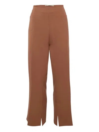 Pre-owned Roland Mouret Crepe Trousers In Brown
