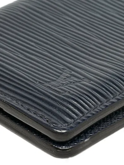 Pre-owned Louis Vuitton Epi Leather Cardholder In Blue