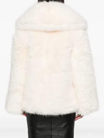 Self-portrait Wide-lapel Faux-fur Coat In White