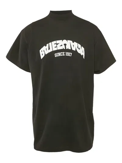 Pre-owned Balenciaga Logo-print T-shirt In Black