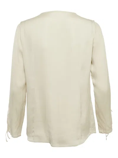 Pre-owned Hugo Boss Crepe Button-down Blouse In White