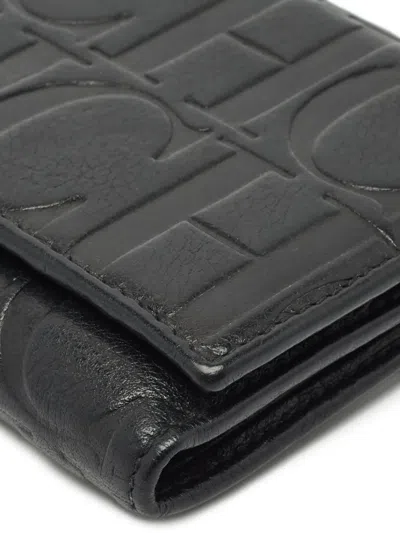 Pre-owned Carolina Herrera 2000s Monogram Continental Wallet In Black