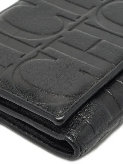 Pre-owned Carolina Herrera 2000s Monogram Continental Wallet In Black