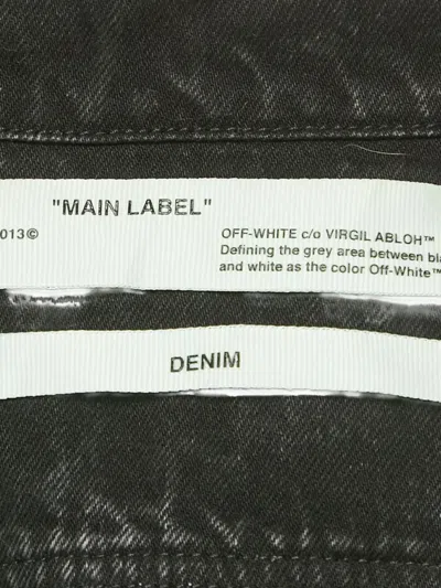 Pre-owned Off-white Floral-embroidery Denim Jacket In Black