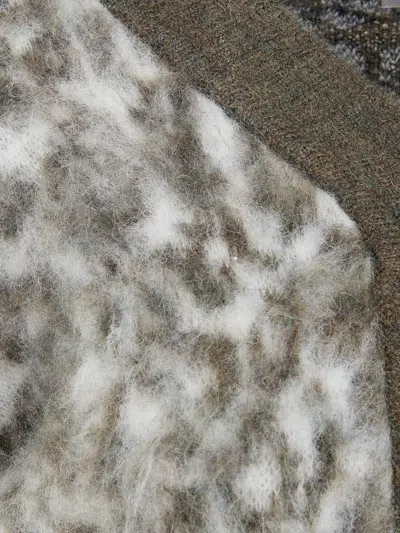 D Exterior Button Animal-pattern Cardigan In Multi