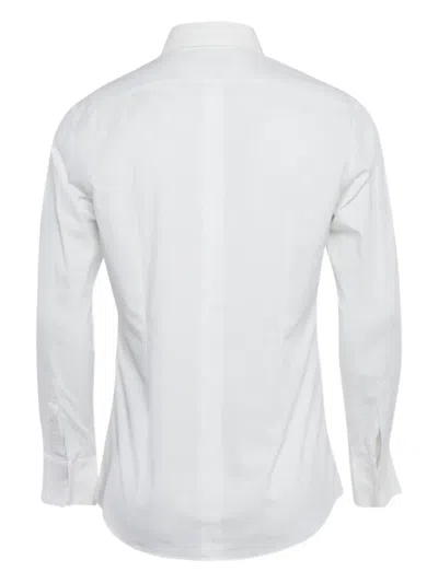 Pre-owned Dolce & Gabbana Embroidered Cotton Shirt In White