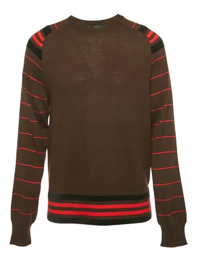 Pre-owned Givenchy Striped Wool Pullover In Brown