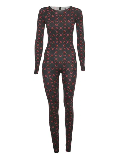 Pre-owned Marine Serre Moon-print Jumpsuit In Black