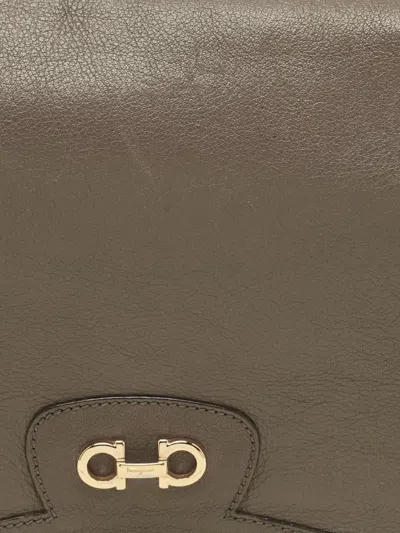 Pre-owned Ferragamo Gancini Shoulder Bag In Neutral