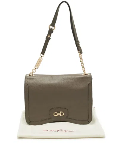 Pre-owned Ferragamo Gancini Shoulder Bag In Neutral