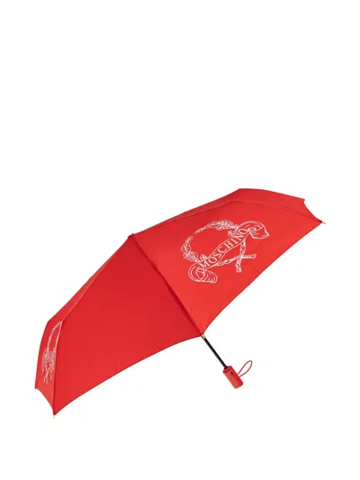 Moschino Logo-motif Umbrella In Red