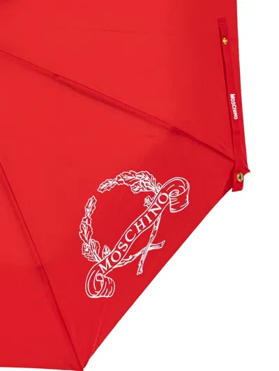 Moschino Logo-motif Umbrella In Red