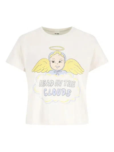 Re/done Clouds Cotton T-shirt In Neutral