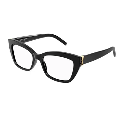 Saint Laurent Sl M117 Linea Monogram Eyeglasses In Black