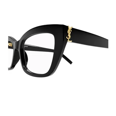 Saint Laurent Sl M117 Linea Monogram Eyeglasses In Black