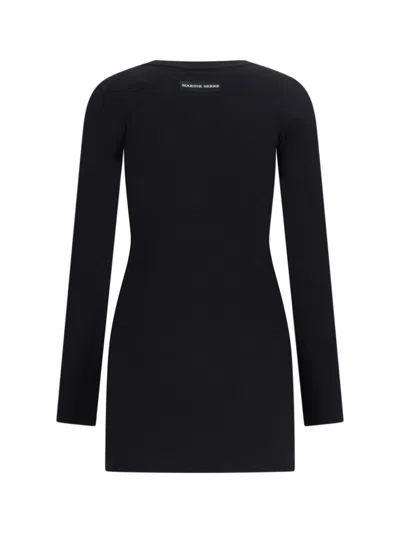 Marine Serre Logo Mini Dress In Black