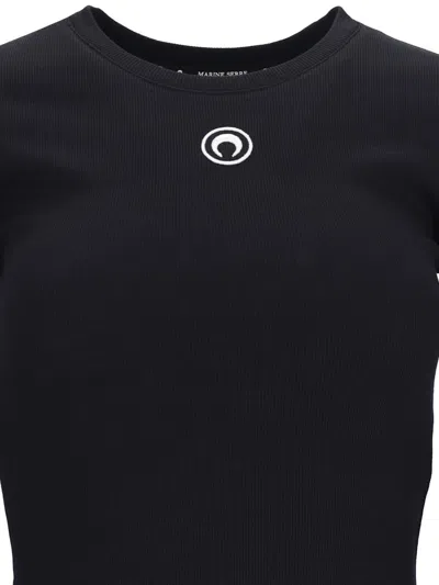 Marine Serre Logo Mini Dress In Black