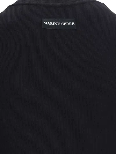 Marine Serre Logo Mini Dress In Black